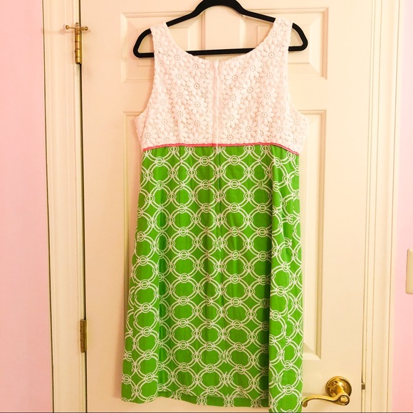 Lilly Pulitzer Green and White Shift Dress - Picture 2 of 3